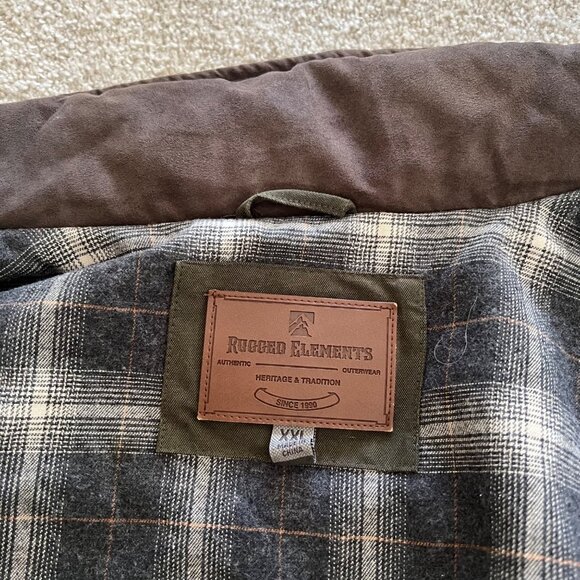 Vintage Rugged Elements Barn Work Utility Olive Green Birding Farm Coat XXL - Picture 2 of 10